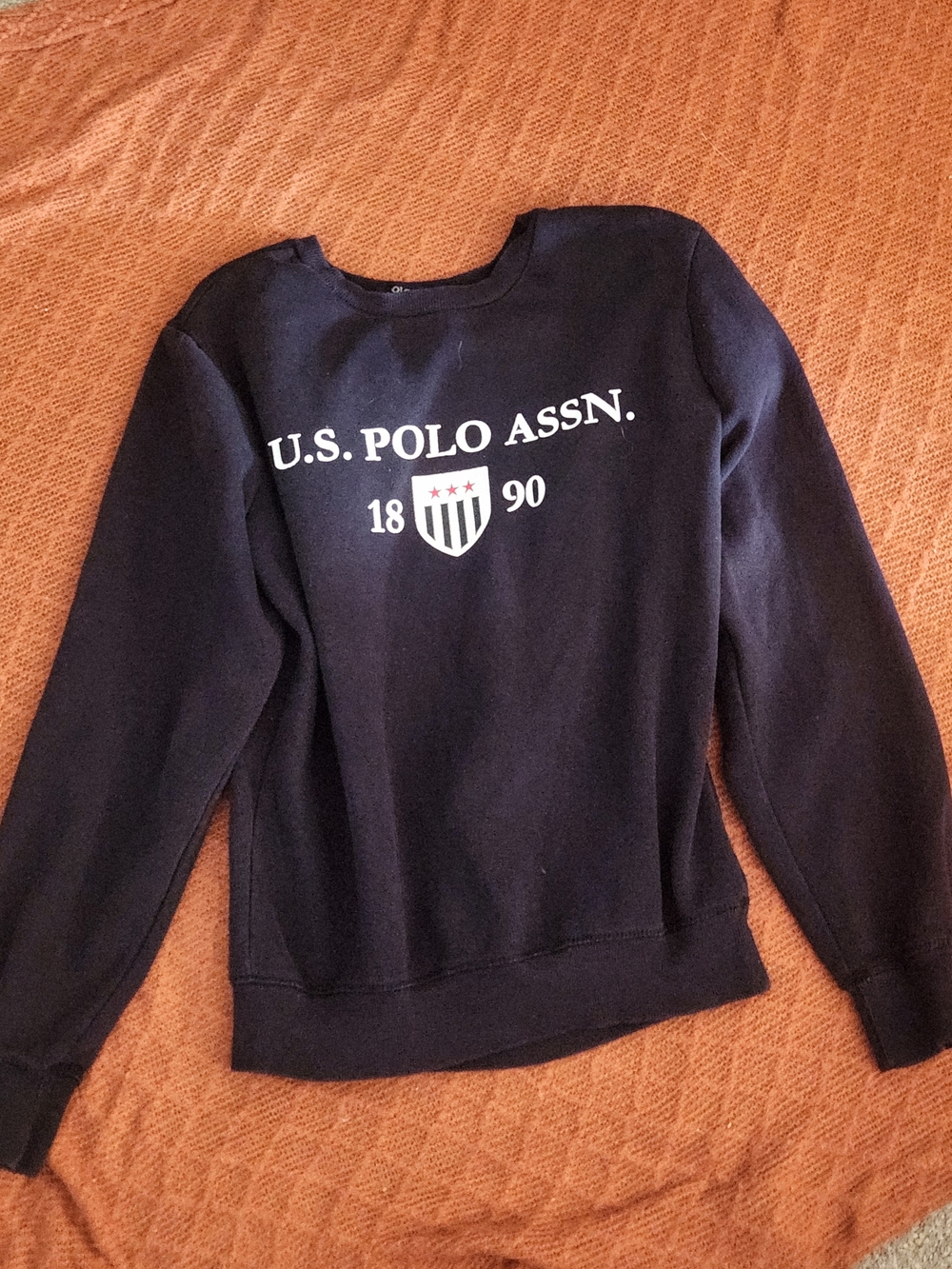 U.S. Polo Assn. Navy Crewneck Sweatshirt with White Logo